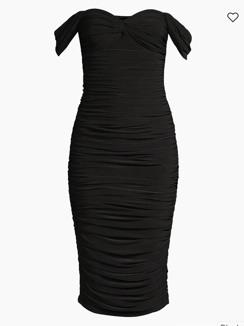 Norma Kamali
Walter Winglet-Sleeve Ruched Midi-Dress 
Size-M / color Black